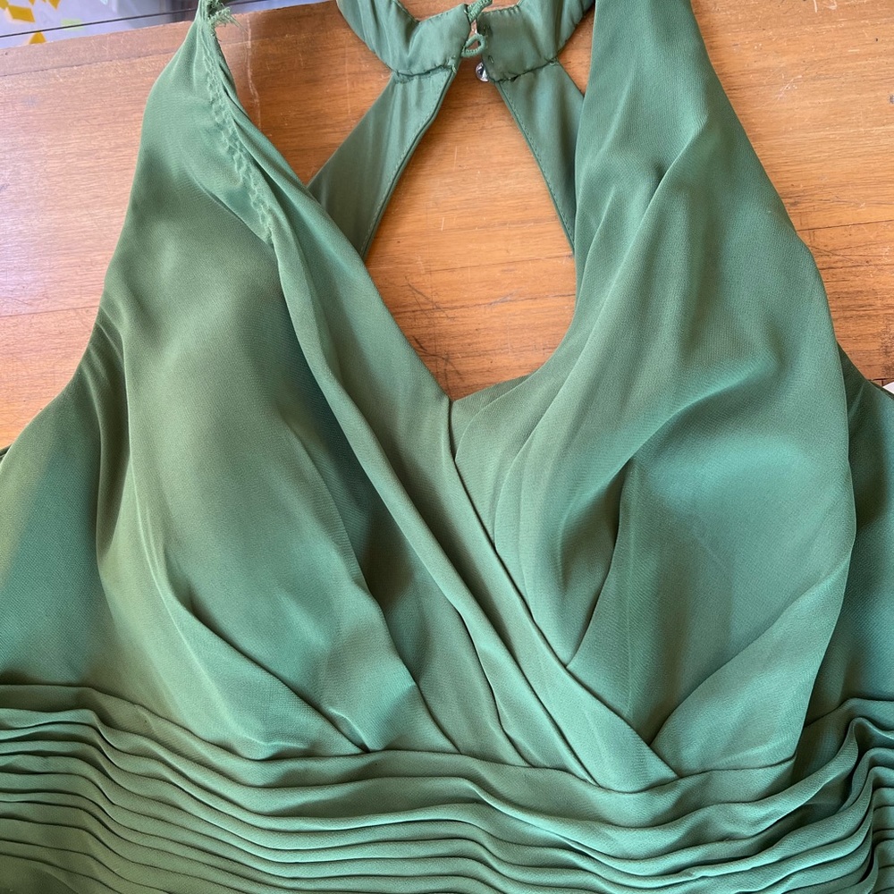 Azazie Green Party Dress